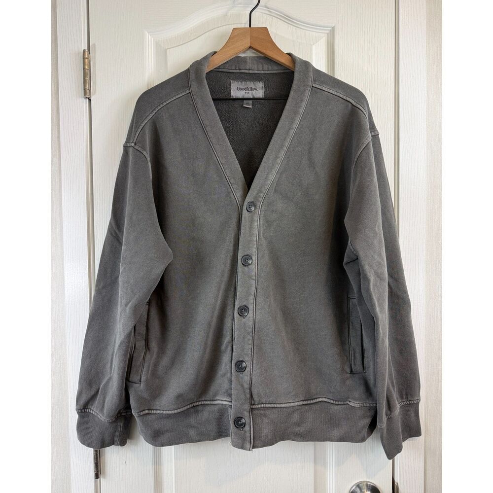 Goodfellow & Co Men’s XL Gray Cardigan Sweatshirt Button Front Cotton Casual